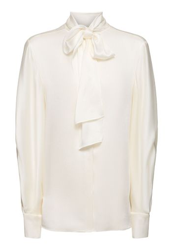 Bow Neck Satin Shirt