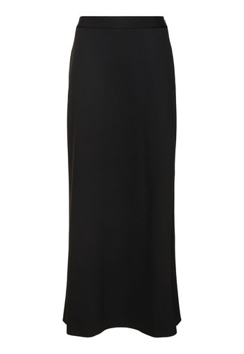 Wool Blend Twill Long Skirt