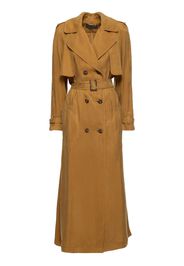 Double Breasted Twill Long Trench Coat