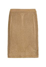 Lamé Open Knit Mini Skirt