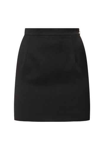 Light Wool High Waist Mini Skirt