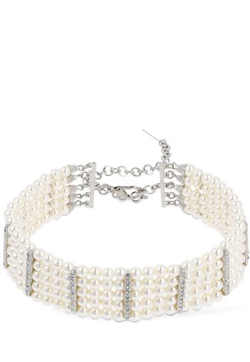 Faux Pearl & Crystal Choker