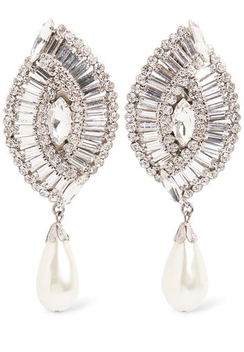 Crystal Shell Faux Pearl Earrings