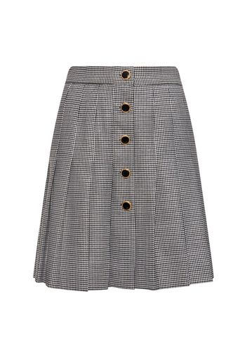 Houndstooth Wool & Lurex Mini Skirt