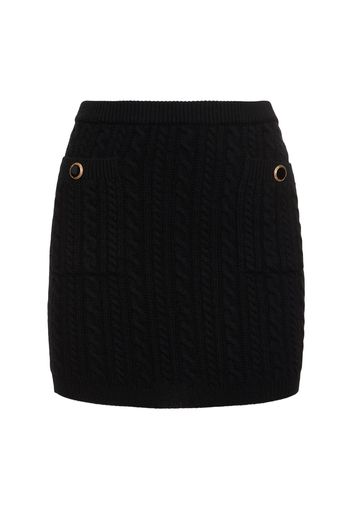 Wool Knit Mini Skirt