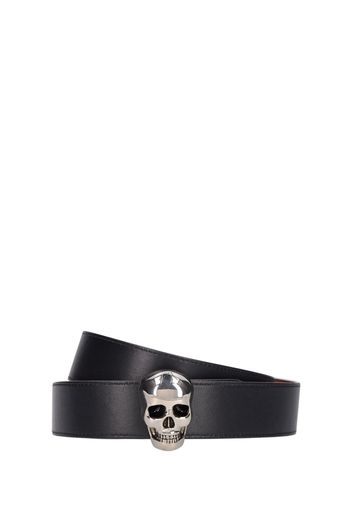 3d Skull Reversible Leather Belt