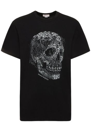 Embellished Crystal Skull Cotton T-shirt