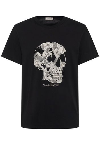 Skull Print Cotton T-shirt