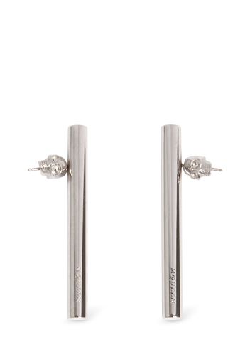 Cross Bar Brass Earrings