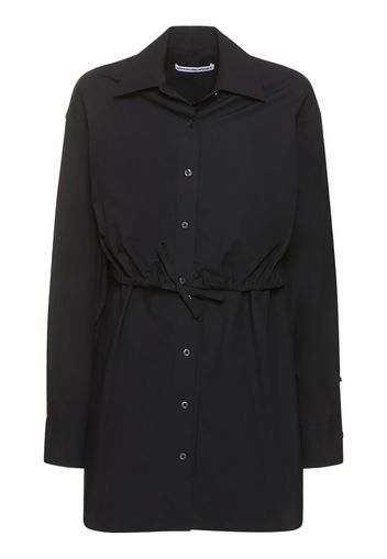 Double Layered Self-tie Shirt Mini Dress