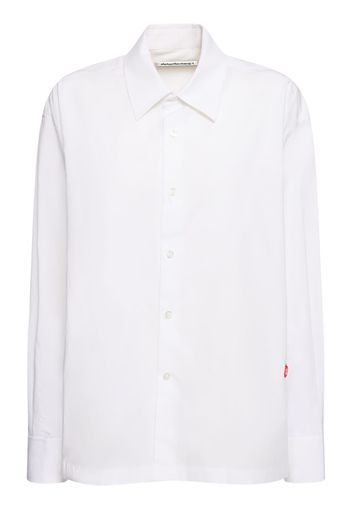 Button Up Cotton Shirt W/ Logo