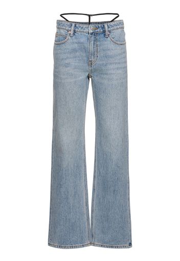 Mid Rise Relaxed Cotton Denim Jeans