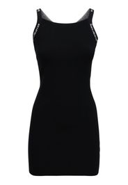 Fitted Stretch Mini Dress W/ Logo Straps