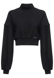 Cropped Cotton Turtleneck Sweater