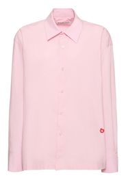 Button Up Cotton Shirt W/ Logo