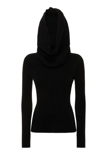 Velvet Knit Sweater W/hood