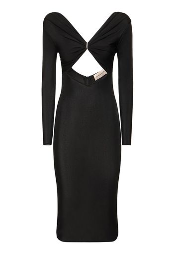 Cutout Viscose Jersey Midi Dress