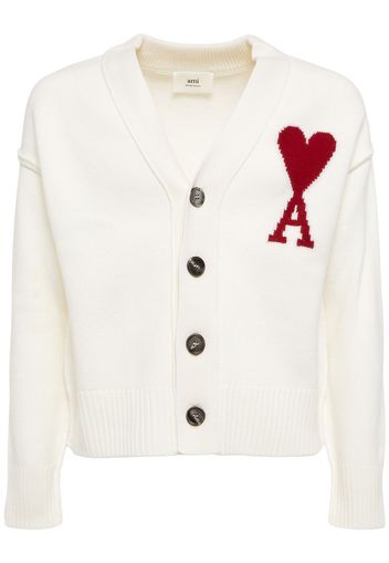 Logo Wool Knit Cardigan