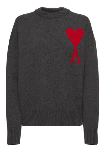 Logo Oversize Wool Crewneck Sweater