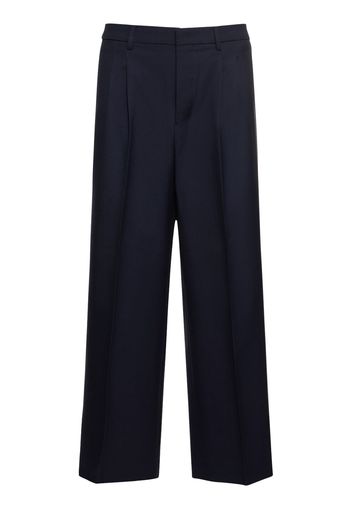 Wool Gabardine Straight Pants