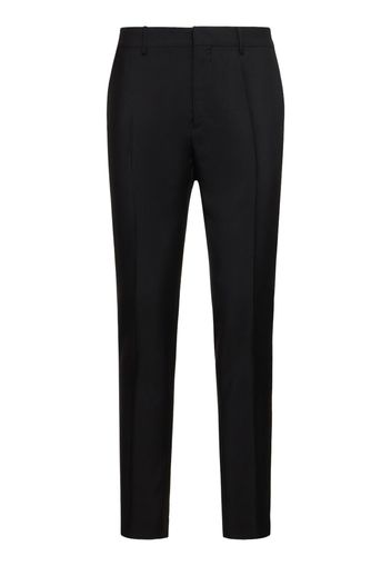 Cigarette Fit Wool Pants