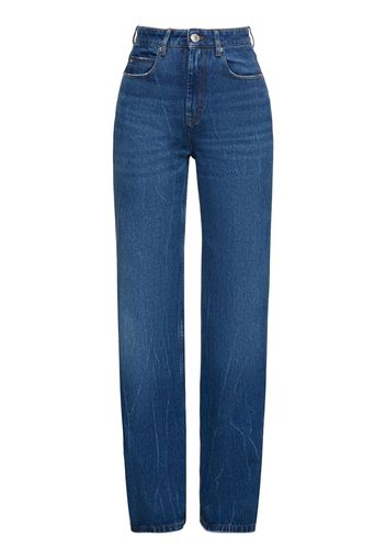 Mid Rise Flared Cotton Jeans