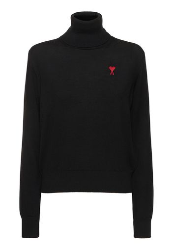 Red Adc Wool Turtleneck Sweater