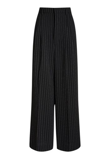 High Waist Wide Wool Pants