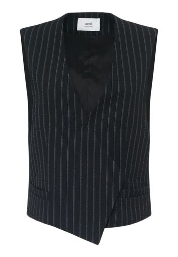 Pinstriped Wool Vest