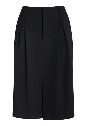 Wool & Viscose Twill Midi Skirt