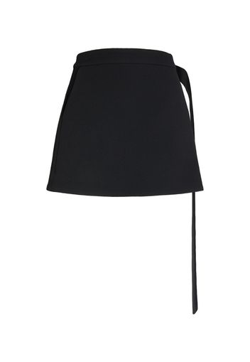 Wool Crepe Mini Skirt