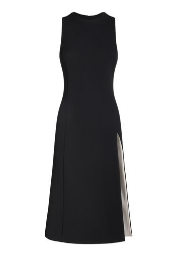 Fitted Wool Crepe Midi Dress W/slit