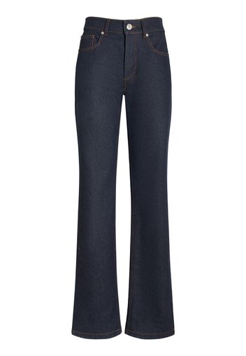 Straight Mid Rise Cotton Jeans