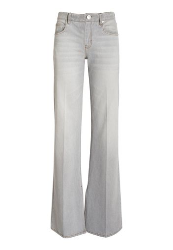 Flared High Rise Cotton Jeans