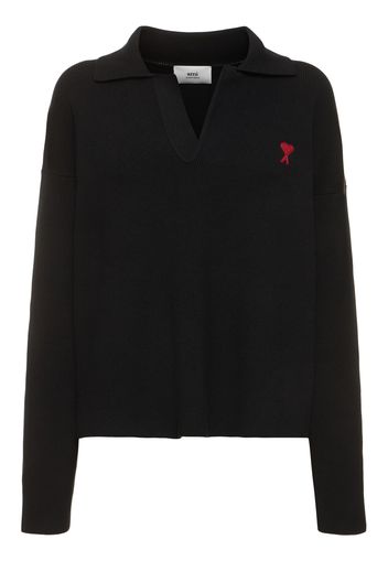 Red Adc Polo Cotton & Wool Sweater