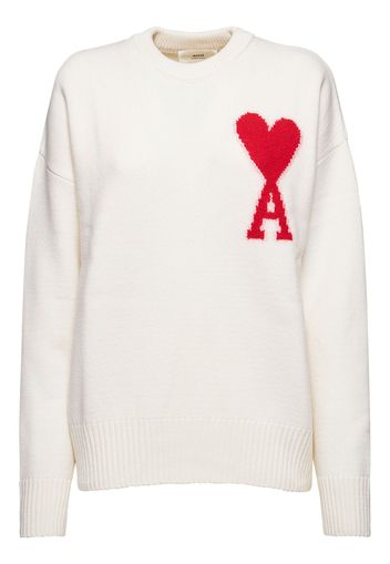 Logo Felted Wool Crewneck Sweater