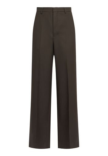 Wide Wool Gabardine Pants