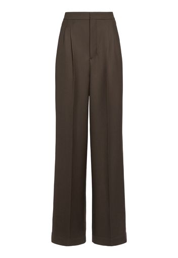 High Waist Wool Wide Pants