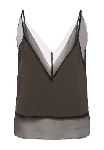 Satin & Mesh Tank Top