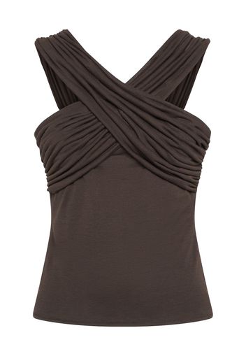 Draped Cotton Blend Jersey Top