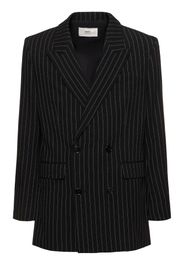 Double Breast Wool Pinstripe Jacket