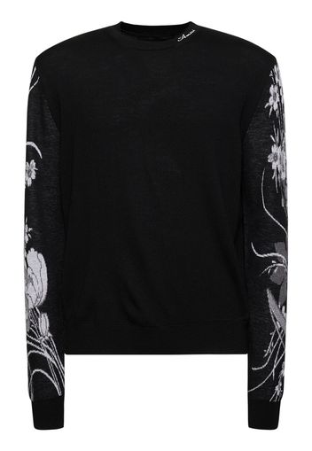 Amiri Floral Arm Print Crew Sweater