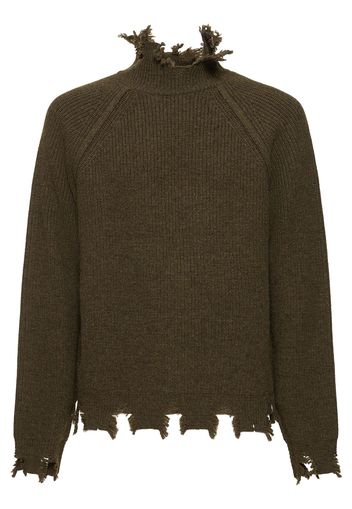 Roghen Distressed Turtleneck Sweater