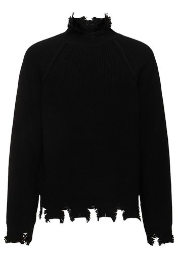 Roghen Distressed Turtleneck Sweater