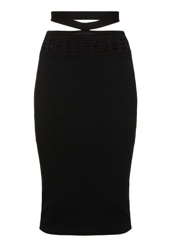 Stretch Viscose Knit Midi Skirt