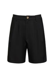 Carrie Pleated Wool Blend Shorts