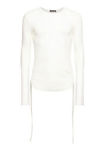 Brando Wrinkled Cropped Long Sleeve Top