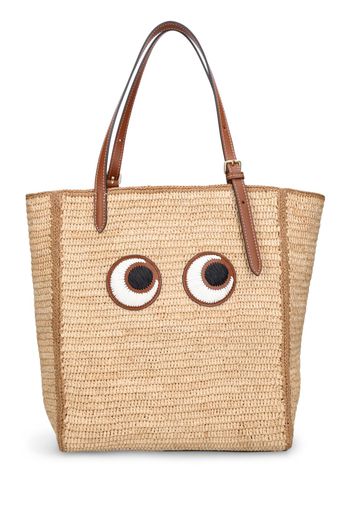 Small Eyes Raffia Tote Bag