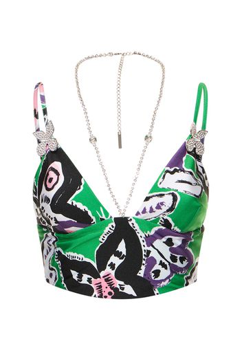 Butterfly Printed Crop Top