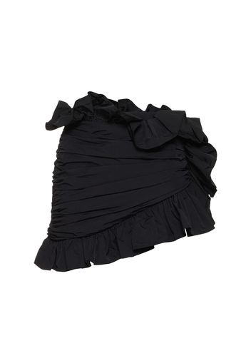 Ruffled Nylon Mini Skirt